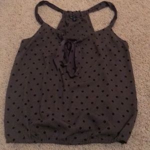 Silk, tied bow tank top.